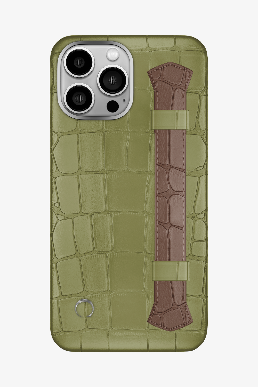 Double Headed Alligator Strap Case for iPhone 15 Pro Max - Khaki / Cocoa - zollofrance