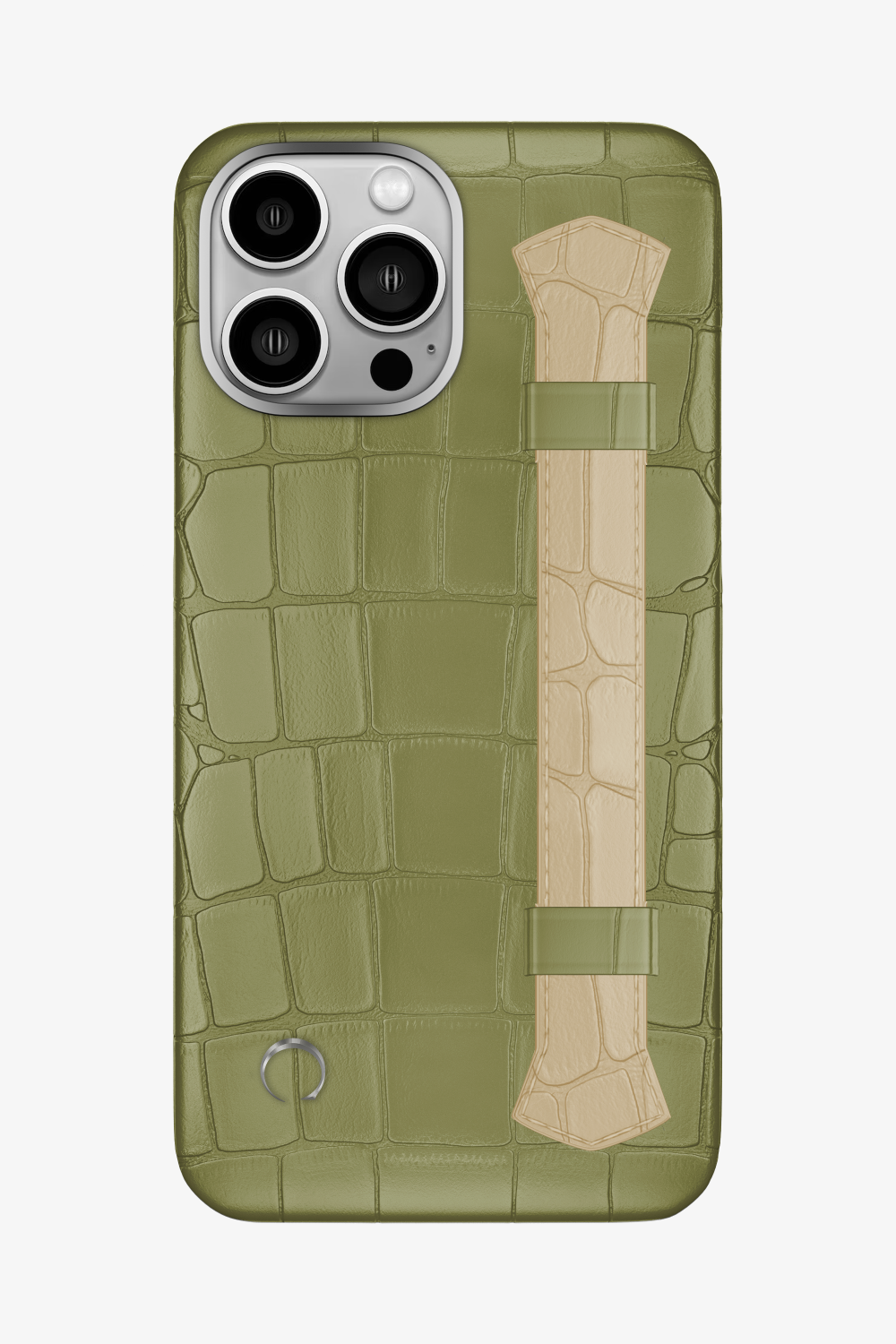 Double Headed Alligator Strap Case for iPhone 15 Pro Max - Khaki / Vanilla - zollofrance