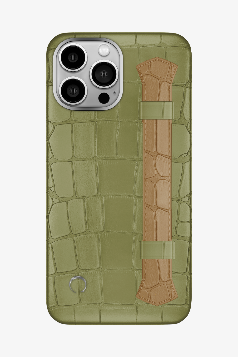Double Headed Alligator Strap Case for iPhone 14 Pro Max - Khaki / Latte - zollofrance