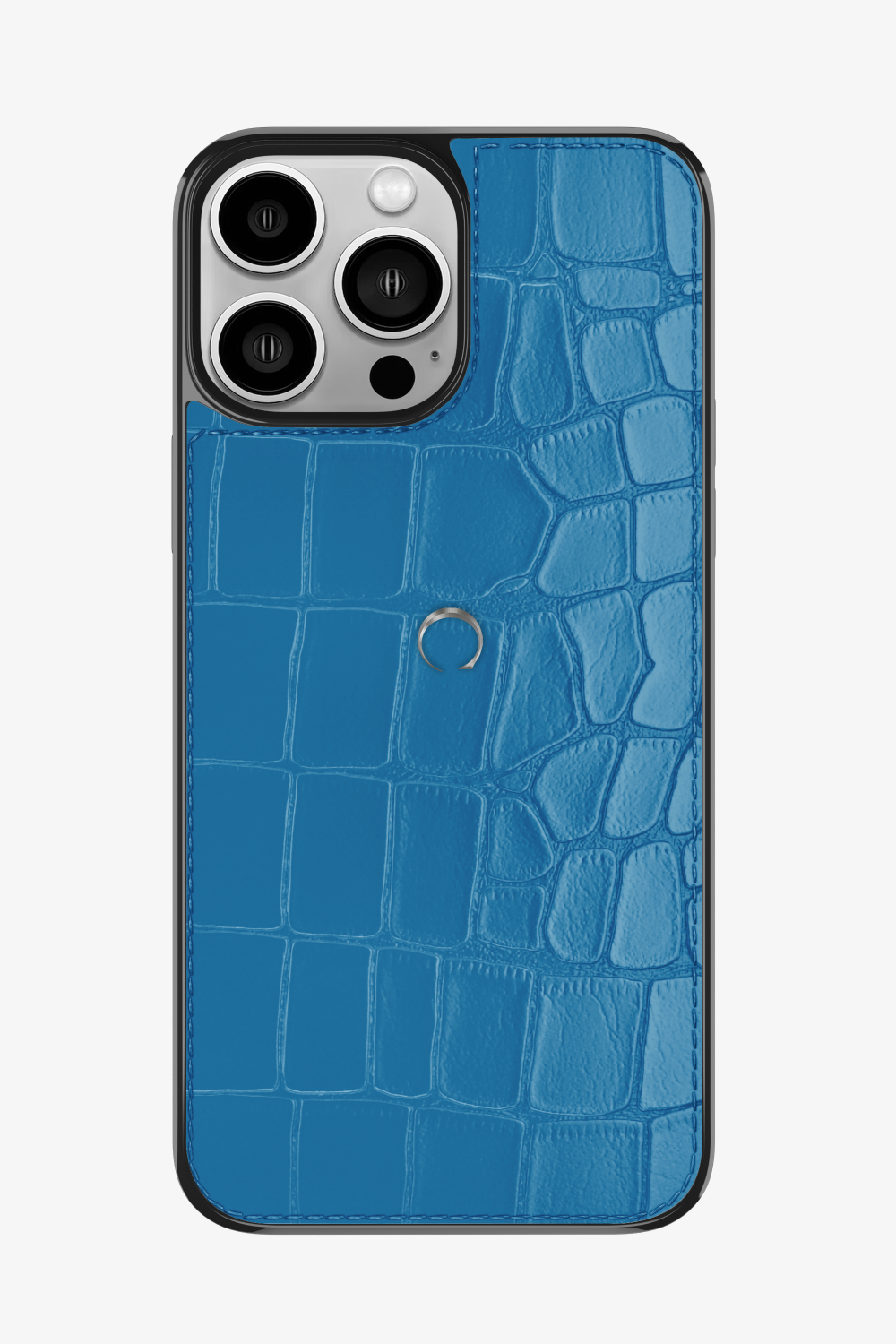 Alligator Sports Case for iPhone 15 Pro Max - Stainless Steel / Blue Lagoon - zollofrance
