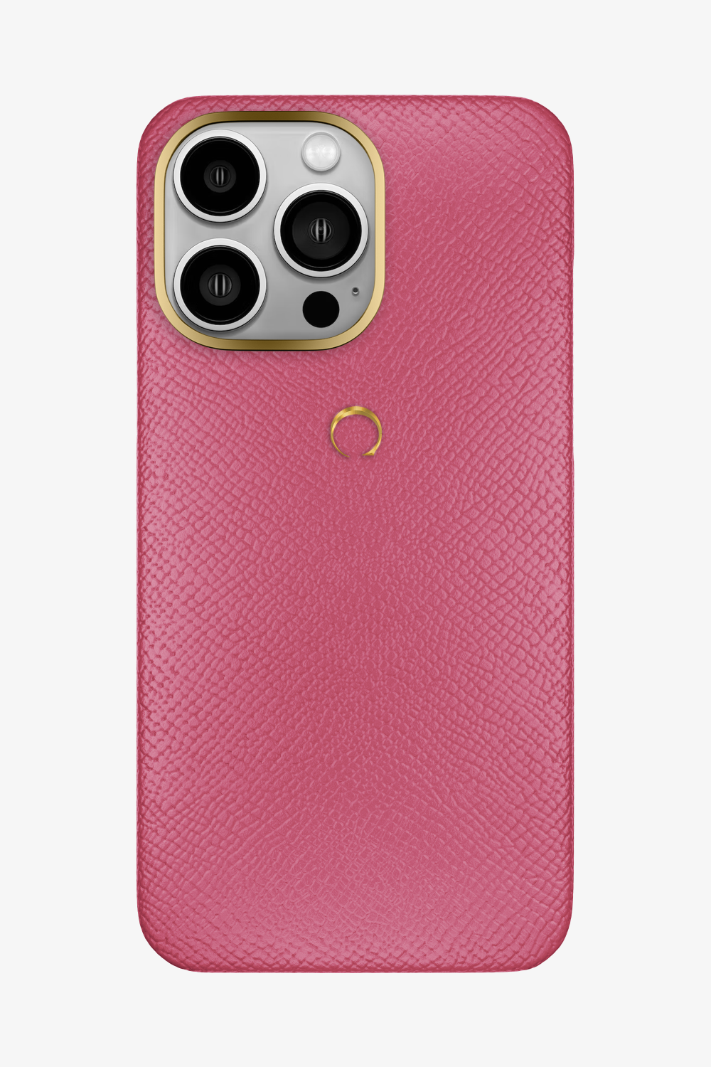 Calfskin Case for iPhone 14 Pro Max - Gold / Pink - zollofrance