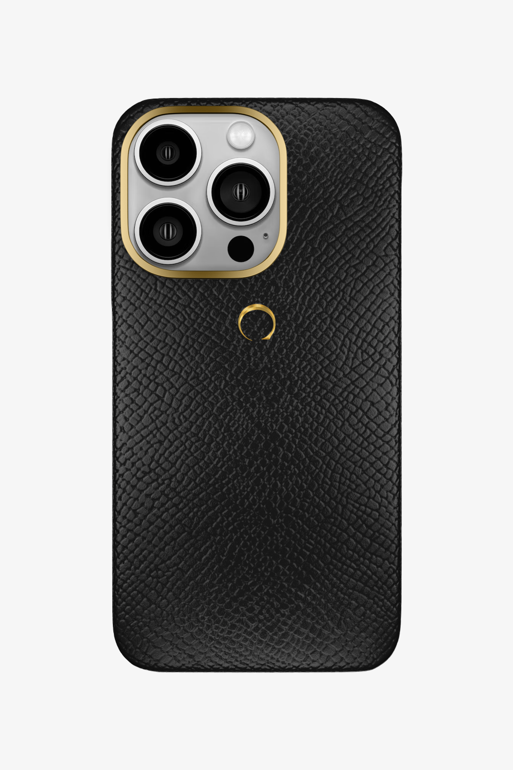 Calfskin Case for iPhone 14 Pro - Gold / Black - zollofrance