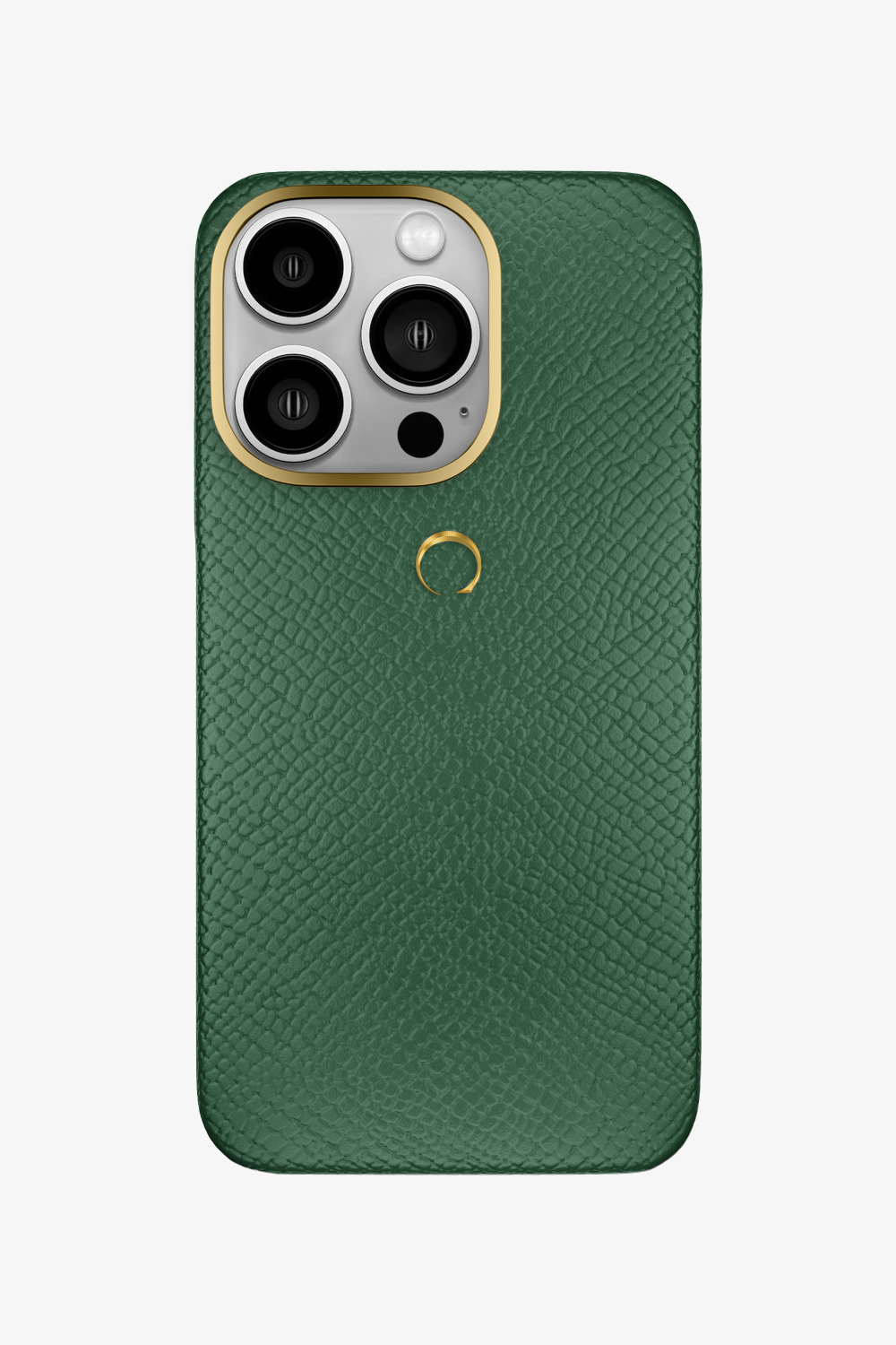 Calfskin Case for iPhone 14 Pro - Gold / Green Sapin - zollofrance