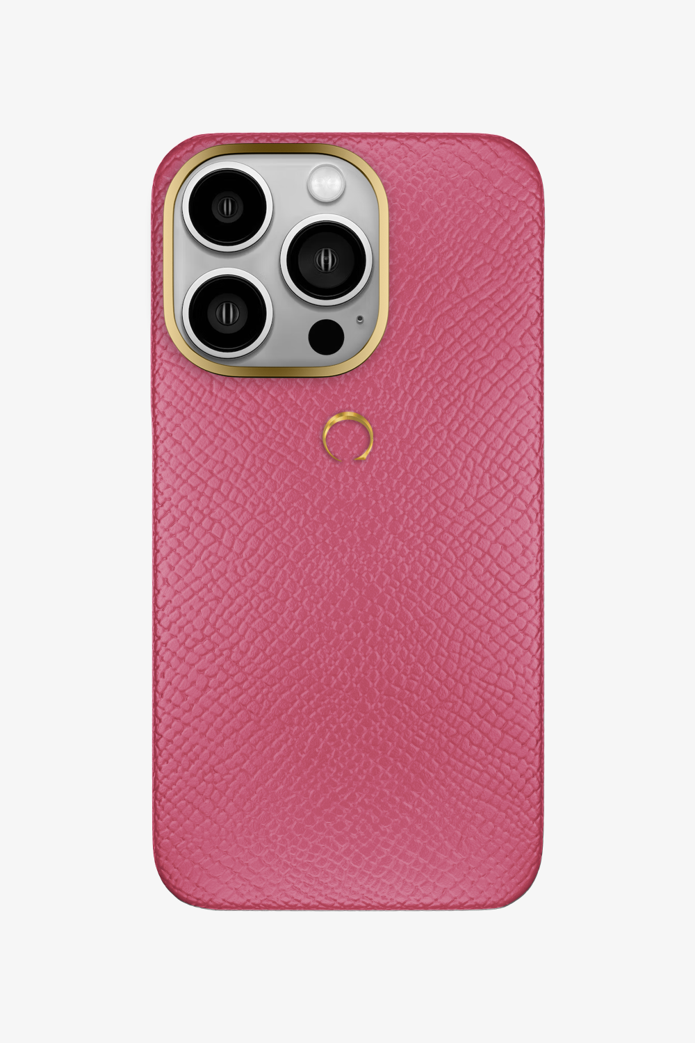 Calfskin Case for iPhone 14 Pro - Gold / Pink - zollofrance