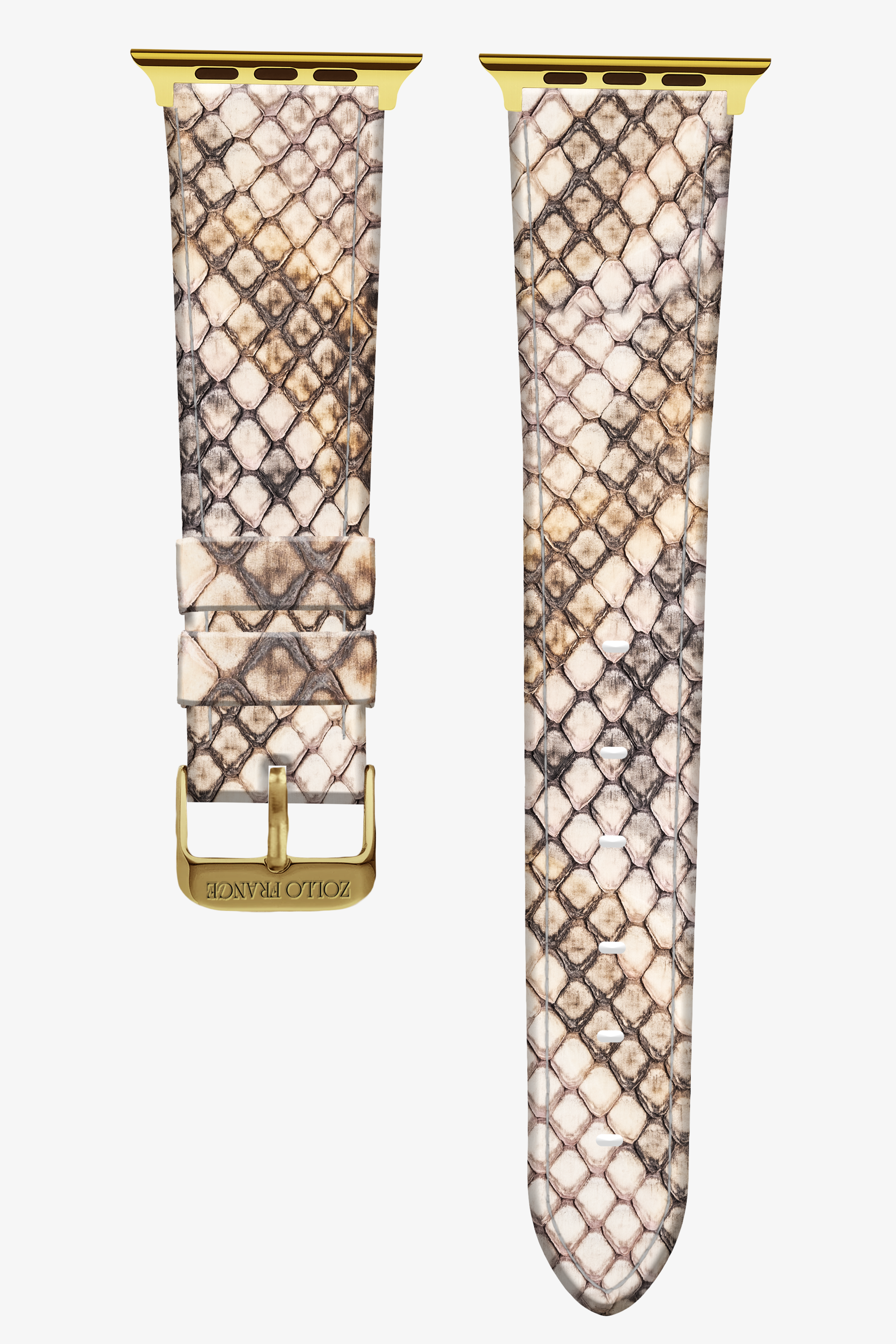 Pink Matte Python Apple Watch Straps - Gold / Ultra (49mm) - zollofrance