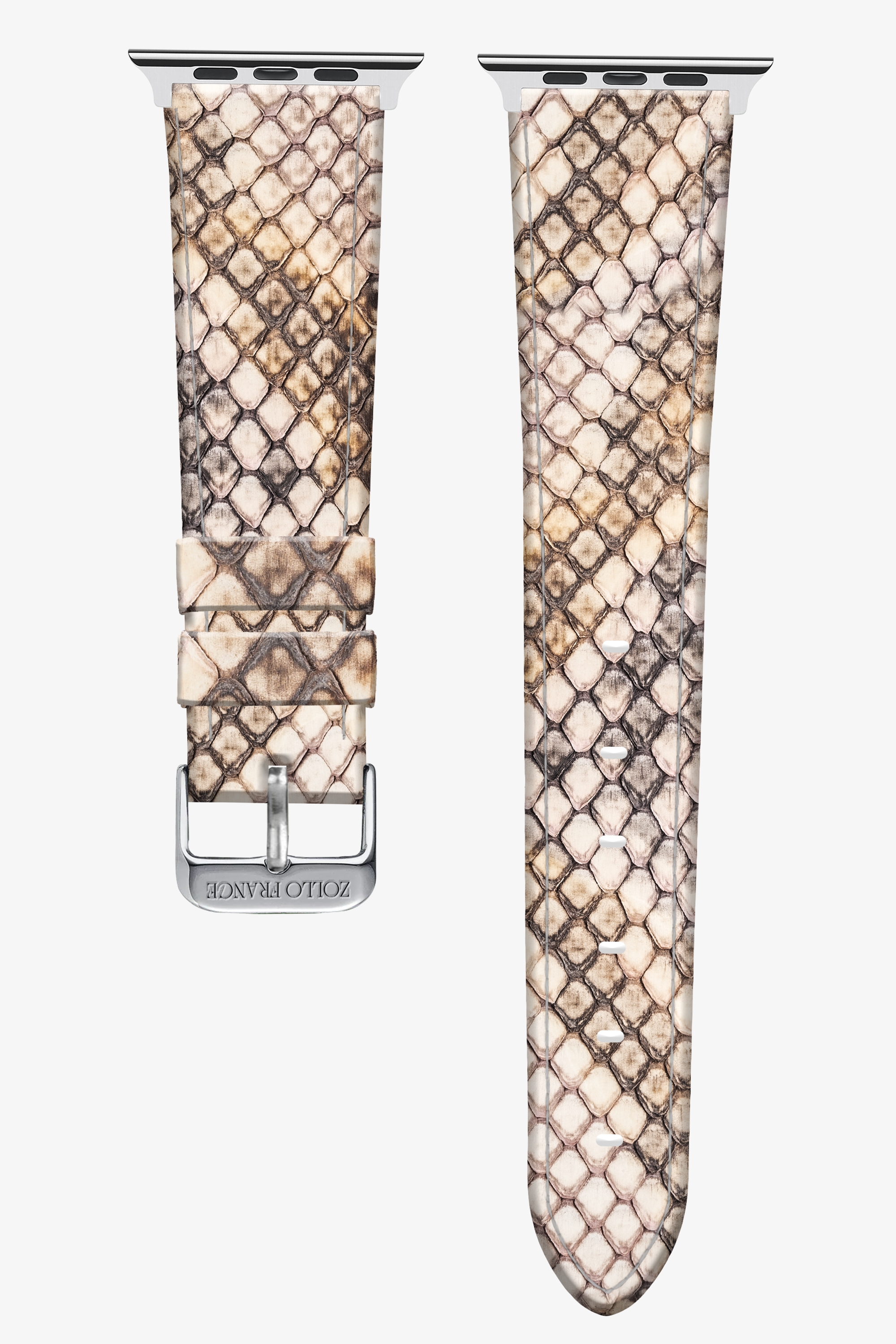 Pink Matte Python Apple Watch Straps - Stainless Steel / Ultra (49mm) - zollofrance