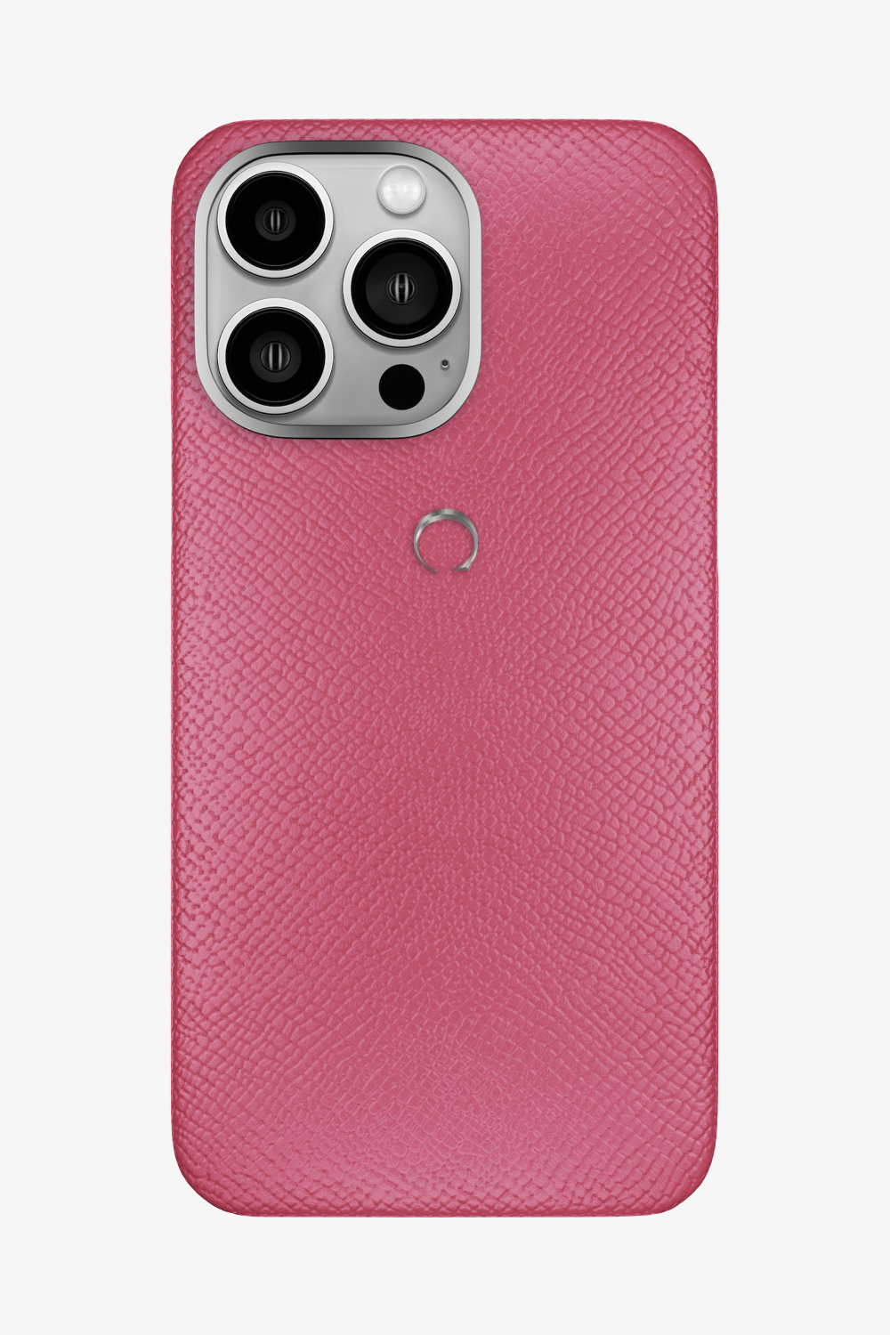 Calfskin Case for iPhone 14 Pro Max - Stainless Steel / Pink - zollofrance