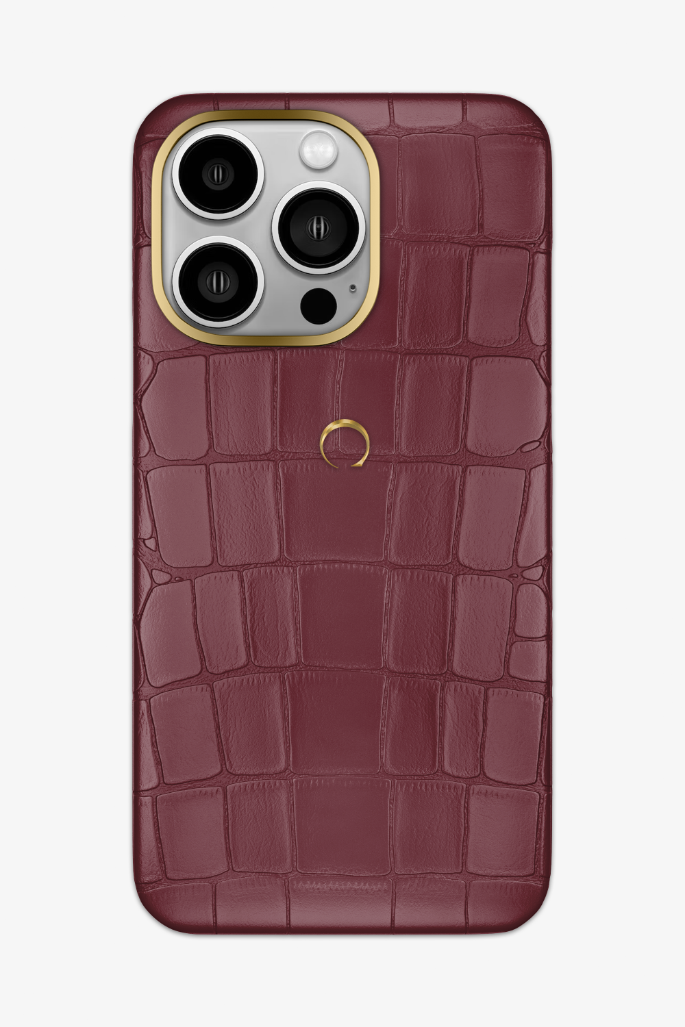 Alligator Case for iPhone 15 Pro Max - Gold / Burgundy - zollofrance