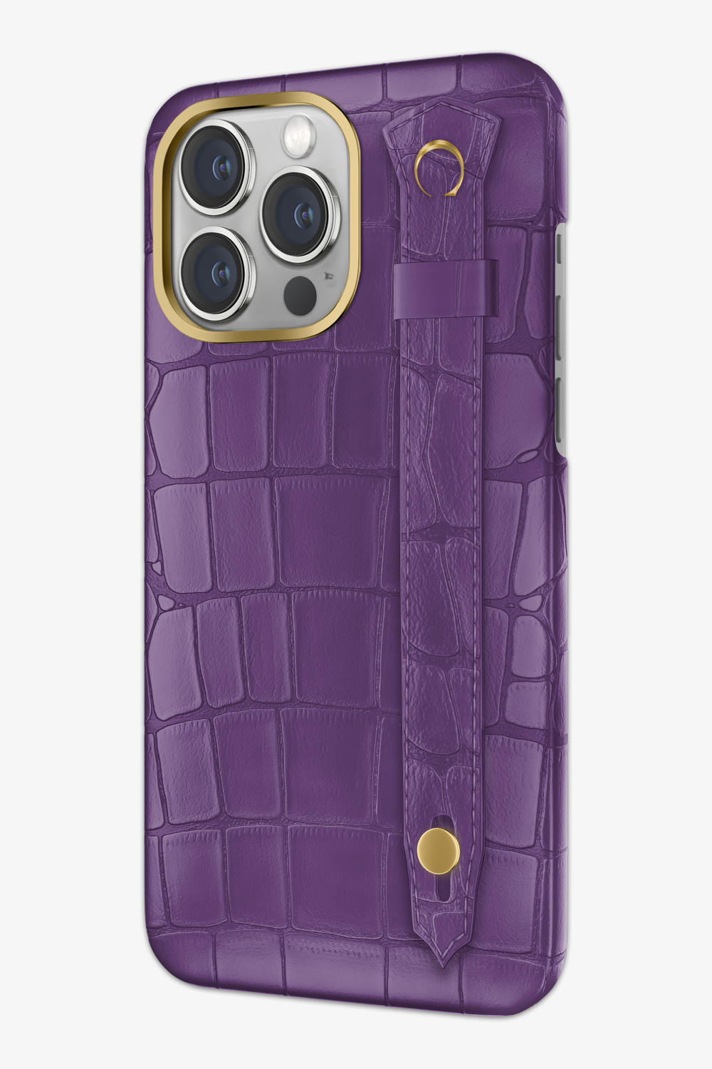 Purple Alligator Strap Case for iPhone 15 Series - Purple Alligator Strap Case for iPhone 15 Series - zollofrance