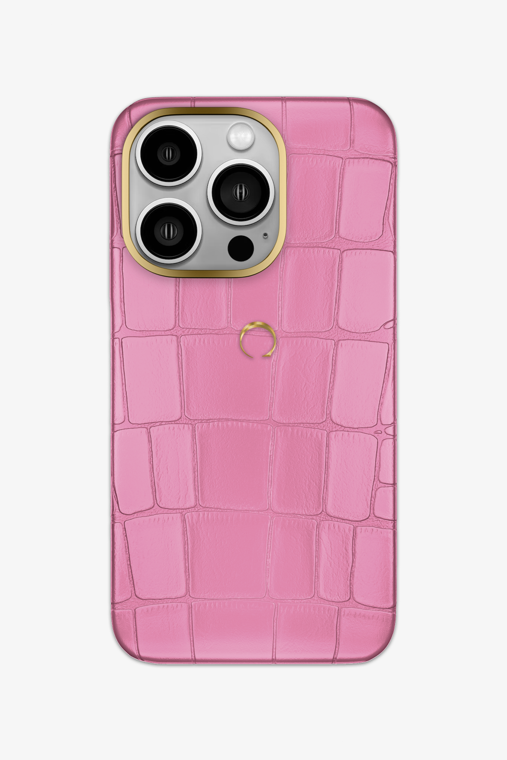 Pink Tendre Alligator Case for iPhone 15 Series - 15 Pro / Gold - zollofrance