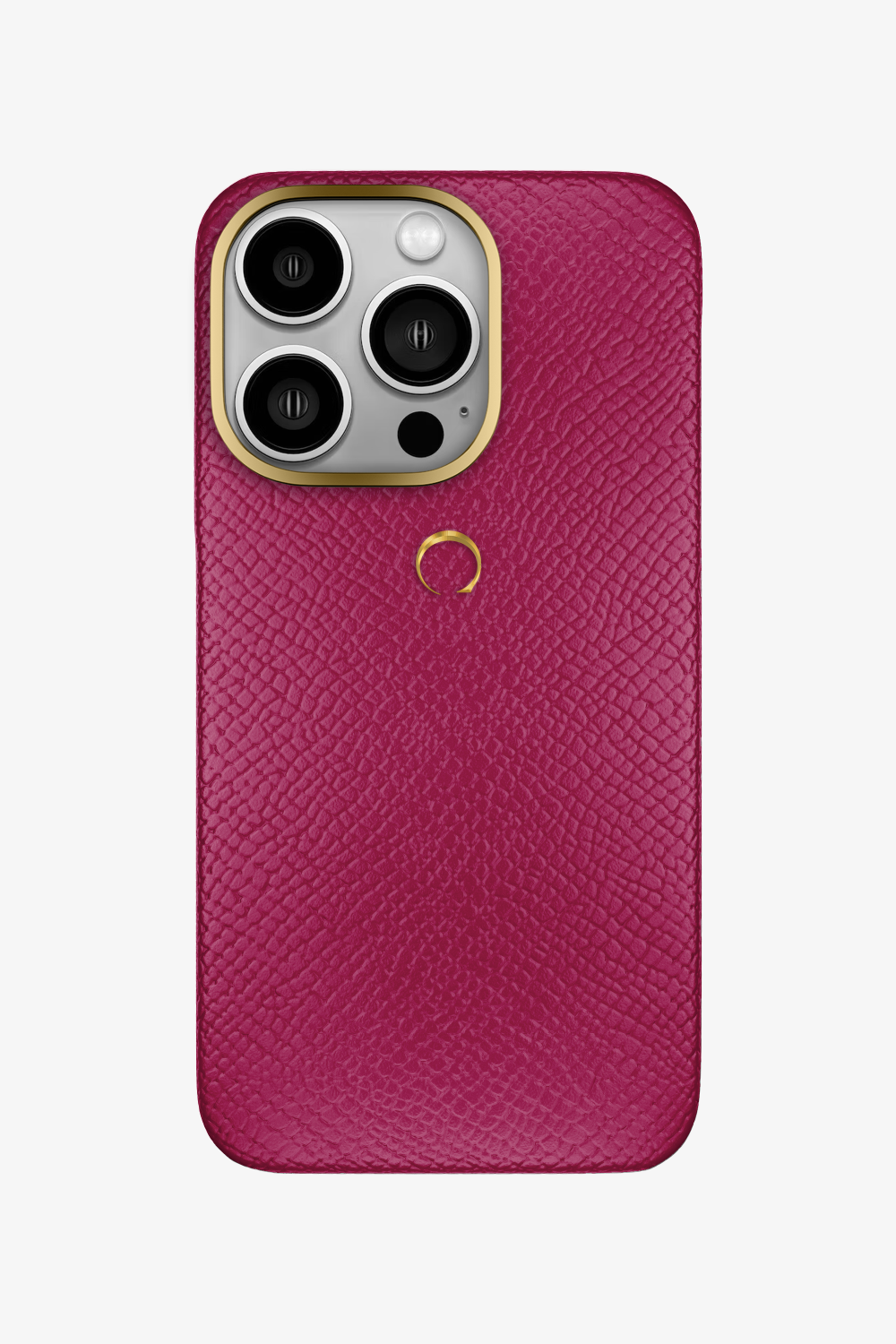 Calfskin Case for iPhone 15 Pro - Gold / Pink - zollofrance
