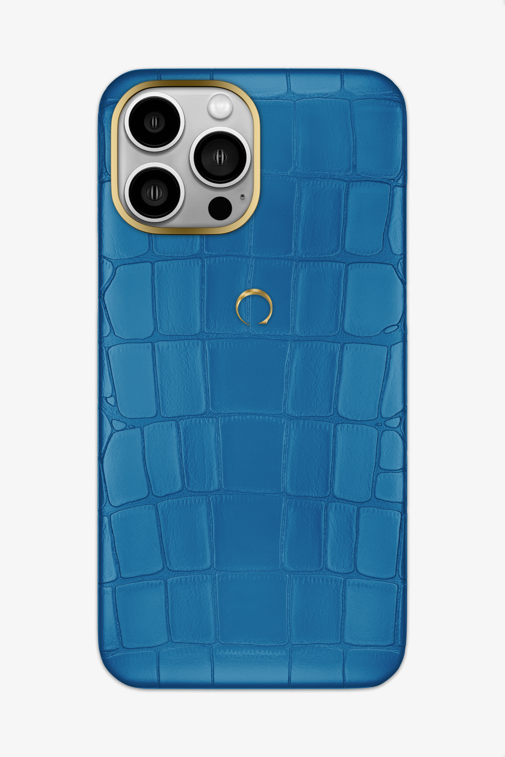 Blue lagoon Alligator Case for iPhone 16 Pro Max - Gold / Blue Lagoon - zollofrance