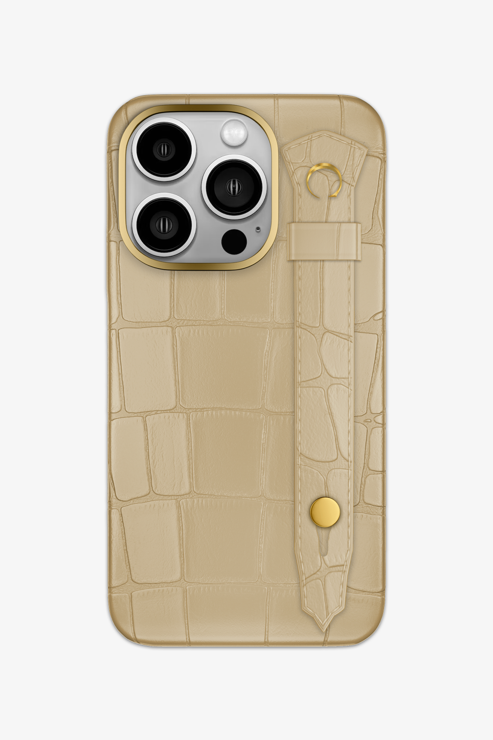 Vanilla Alligator Strap Case for iPhone 16 Pro - Gold / Vanilla - zollofrance