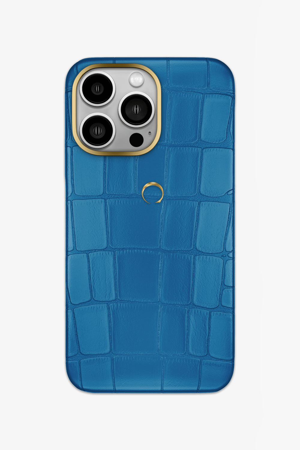 Blue Lagoon Alligator Case for iPhone 16 Pro - Gold / Blue Lagoon - zollofrance