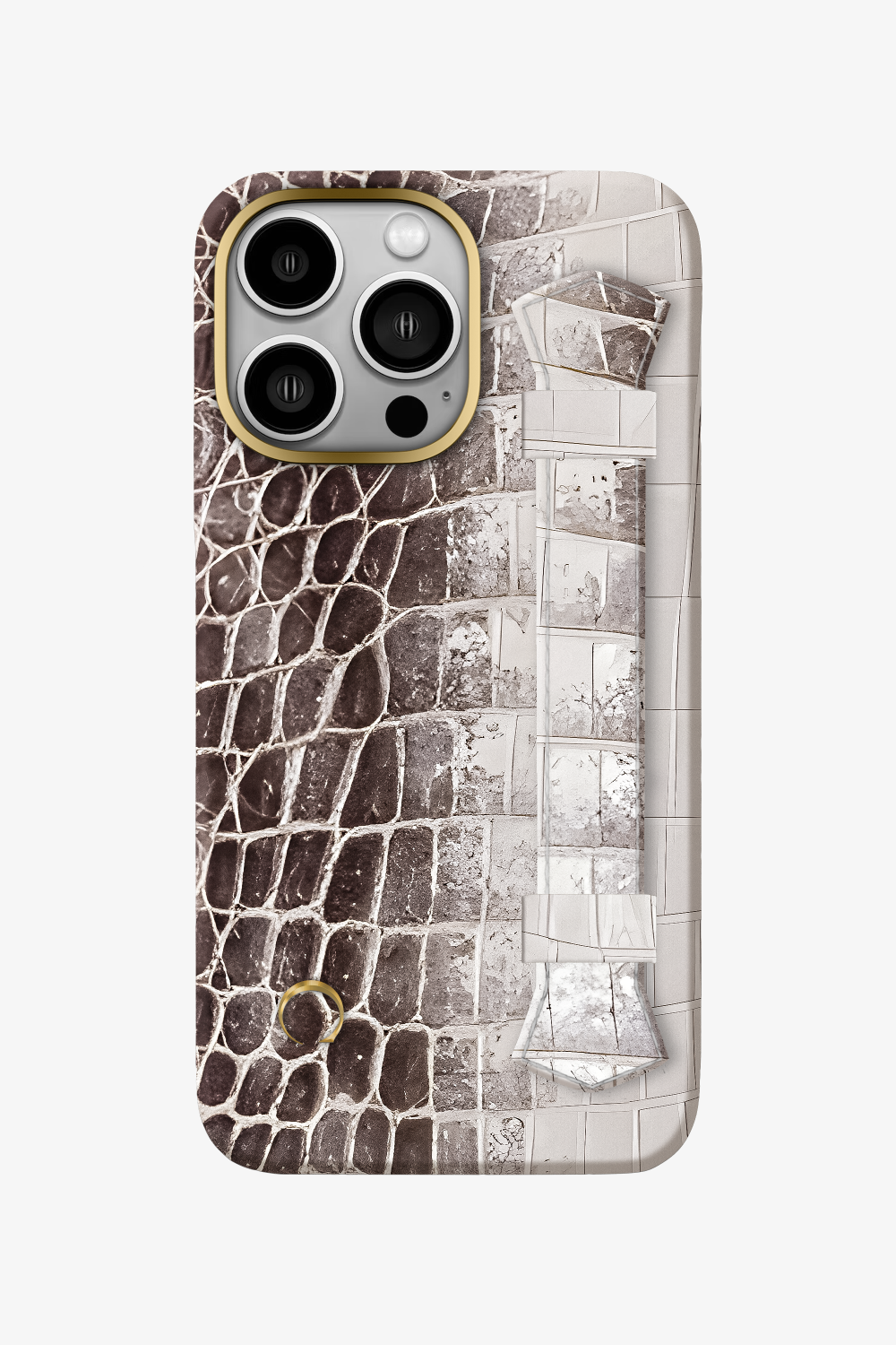 Himalayan Alligator Double Headed Strap Case for iPhone 16 Series - Gold / 16 Pro - zollofrance