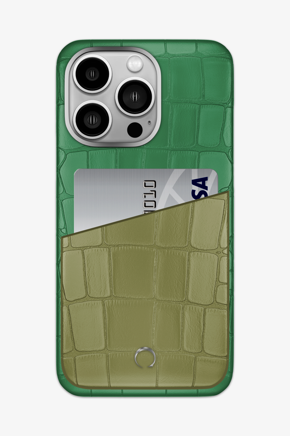 Alligator Pocket Case for iPhone 16 Pro Max - Green Emerald / Khaki - zollofrance