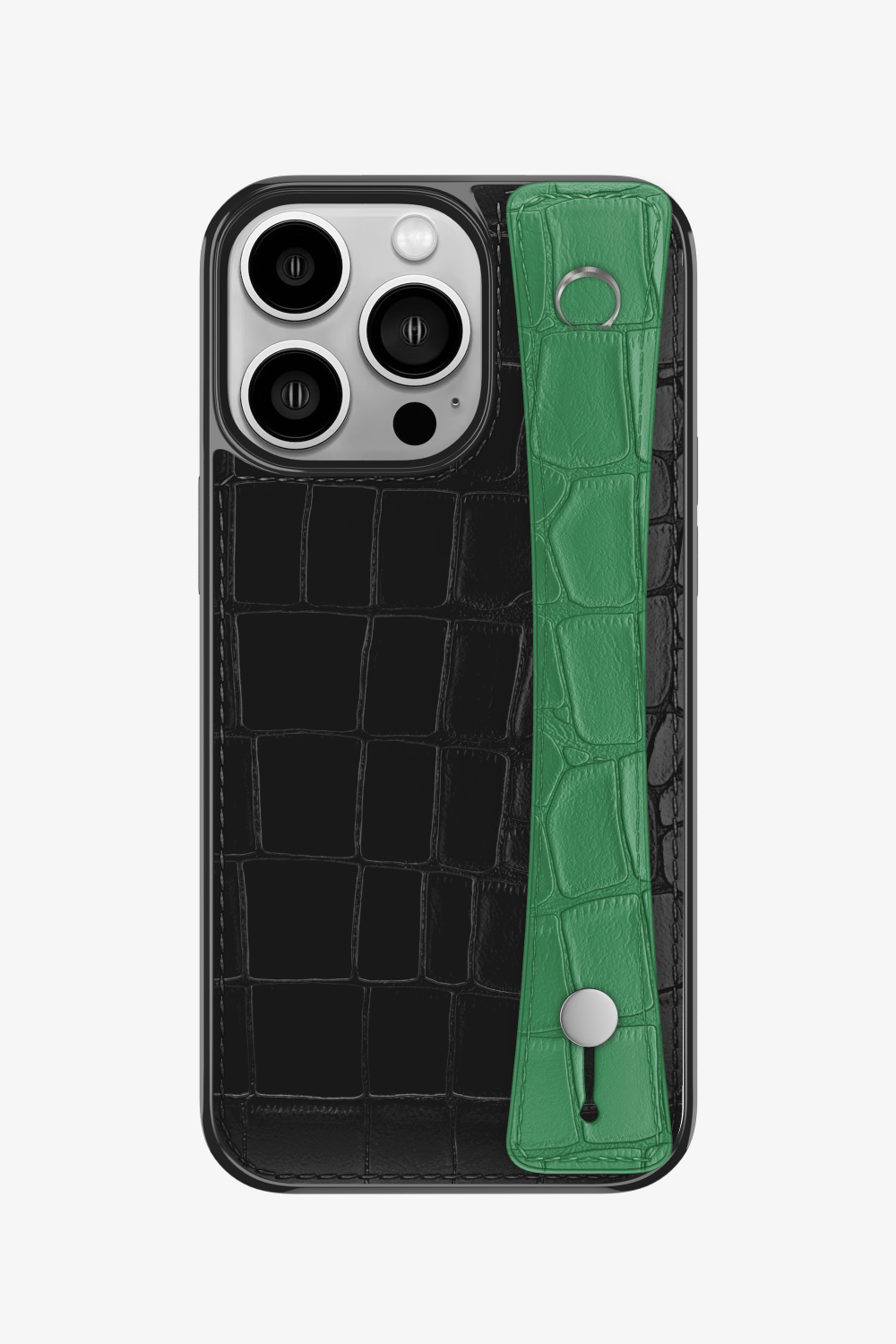 Alligator Sports Strap Case for iPhone 16 Pro - Black / Green Emerald - zollofrance