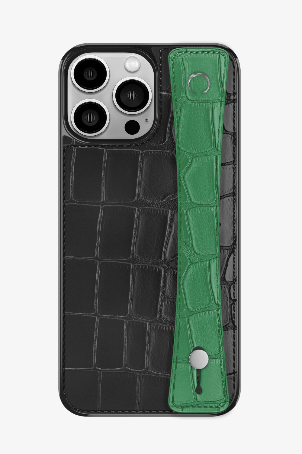 Alligator Sports Strap Case for iPhone 16 Pro Max - Black / Green Emerald - zollofrance