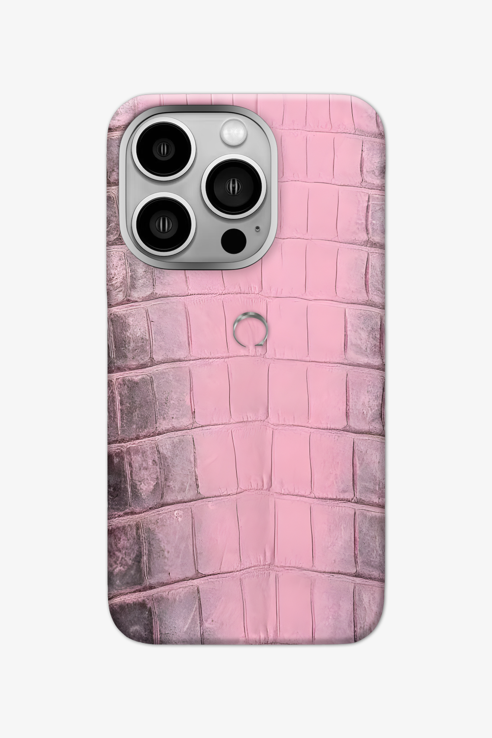 Blush Pink Himalayan Alligator Case for iPhone 16 Pro - Stainless Steel / Blush Pink - zollofrance