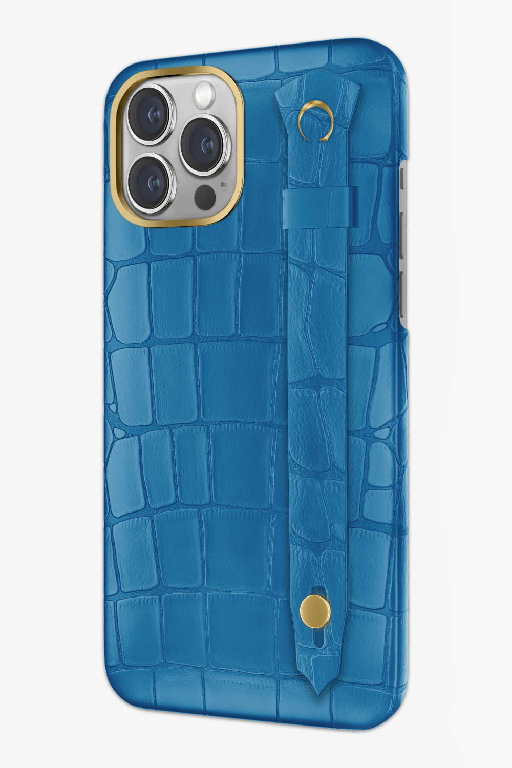 Blue Lagoon Alligator Strap Case for iPhone 16 Pro Max - Blue Lagoon Alligator Strap Case for iPhone 16 Pro Max - zollofrance