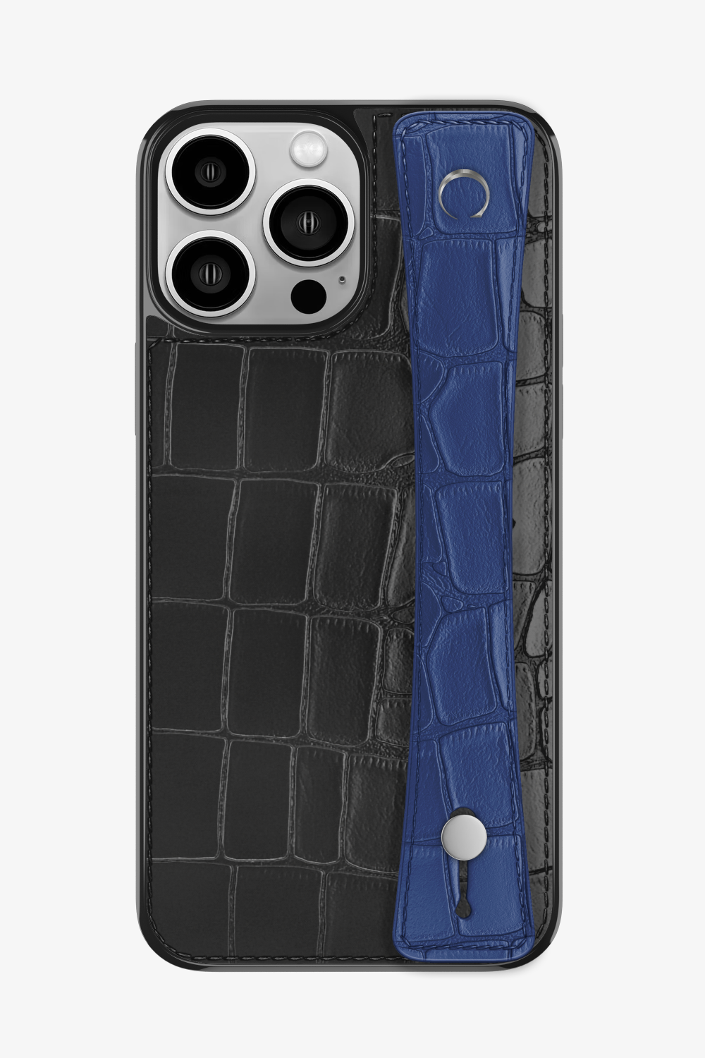 Alligator Sports Strap Case for iPhone 16 Pro Max - Black / Navy Blue - zollofrance