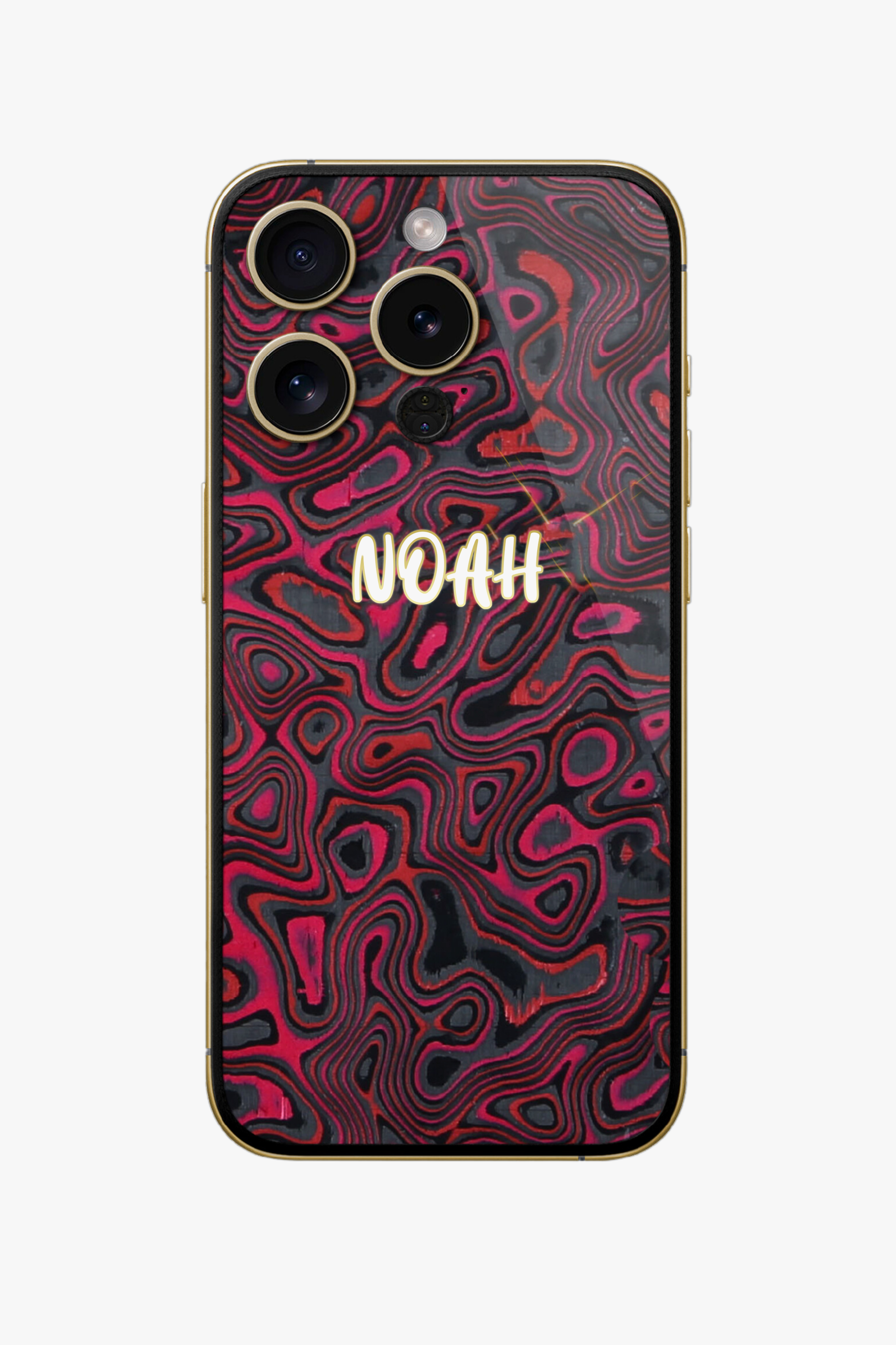 Scarlet Infinity Series Carbon Fiber Gold iPhone 15 Pro - Scarlet Infinity Series Carbon Fiber Gold iPhone 15 Pro - zollofrance