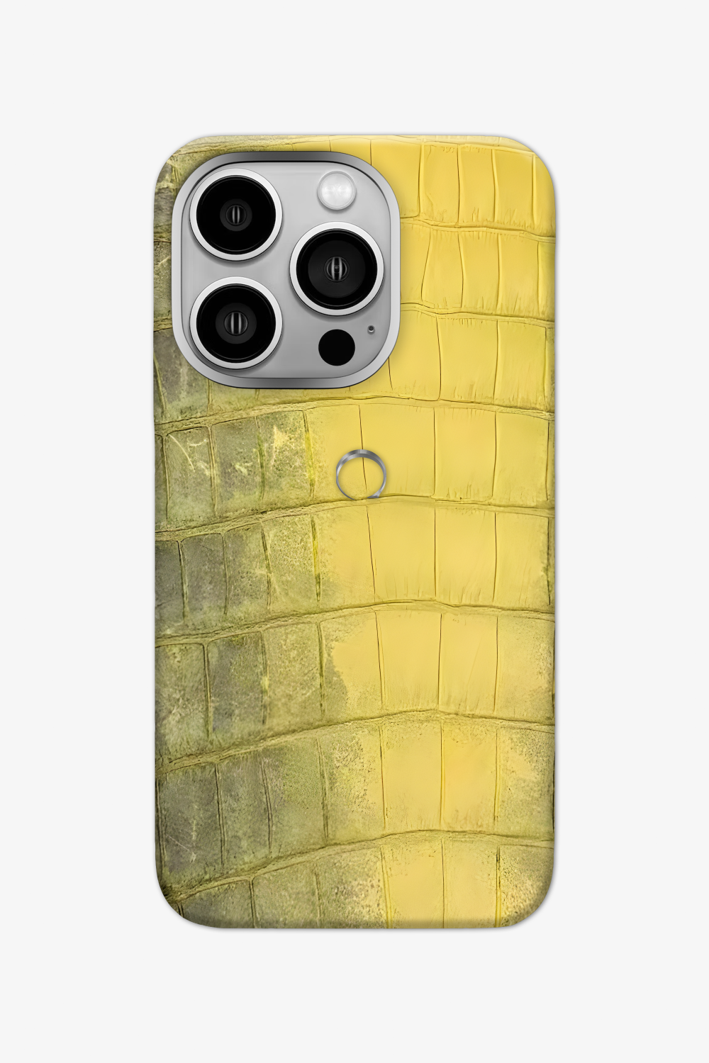 Yellow Himalayan Alligator Case for iPhone 16 Pro - Stainless Steel / Yellow - zollofrance