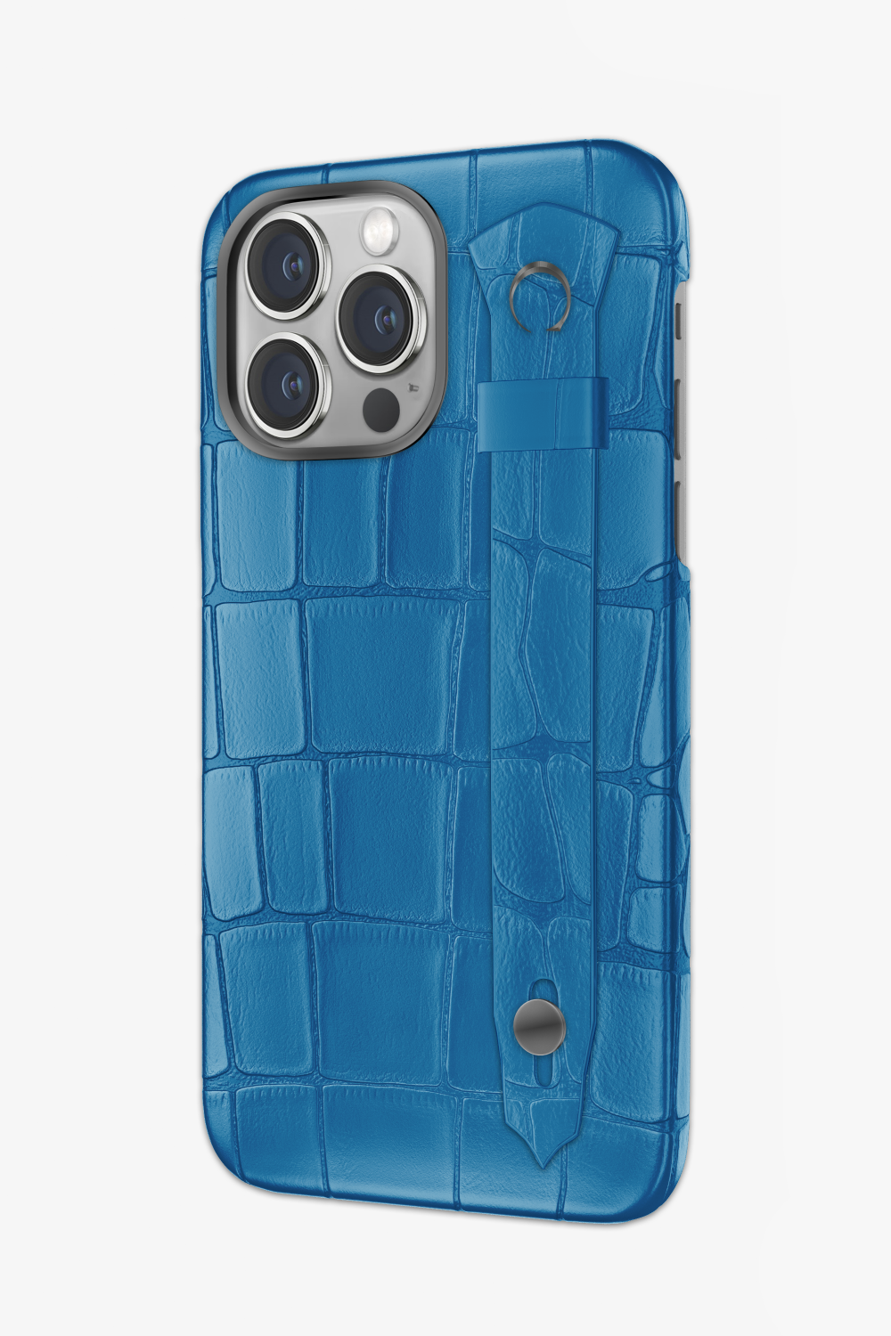 Blue Lagoon Alligator Strap Case for iPhone 16 Pro - Blue Lagoon Alligator Strap Case for iPhone 16 Pro - zollofrance