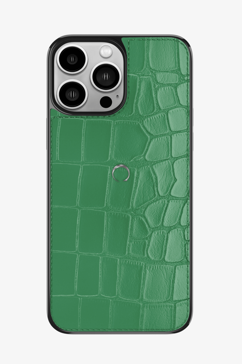 Alligator Sports Case for iPhone 16 Pro Max - Stainless Steel / Green Emerald - zollofrance