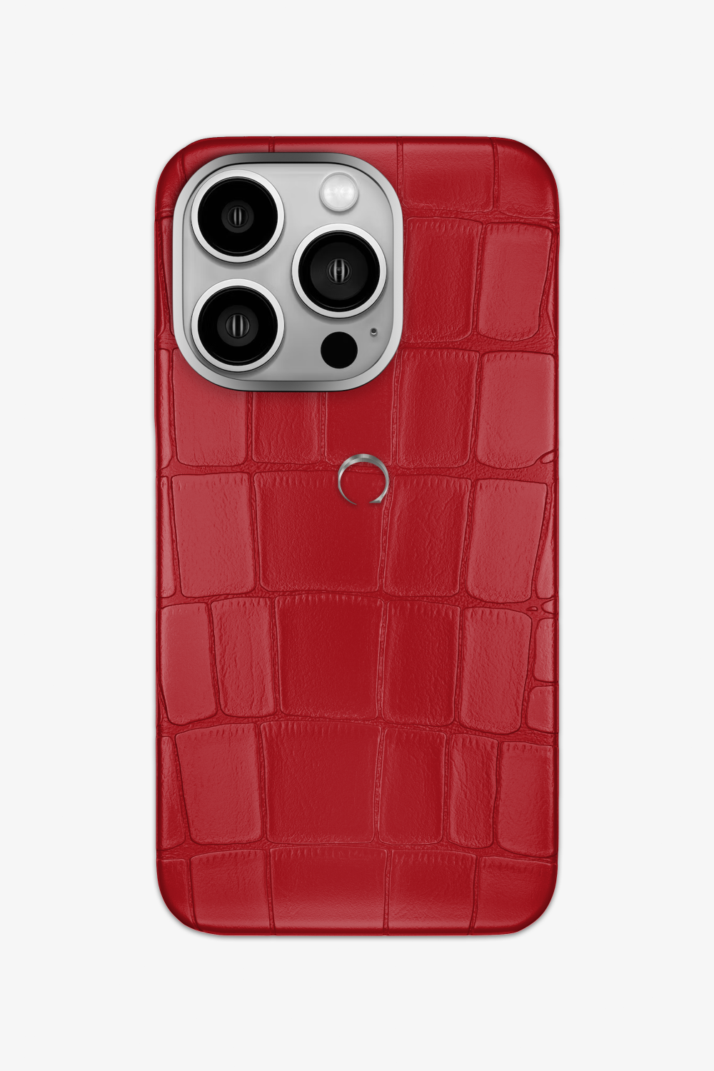 Red Alligator Case for iPhone 15 Series - 15 Pro / Stainless Steel - zollofrance