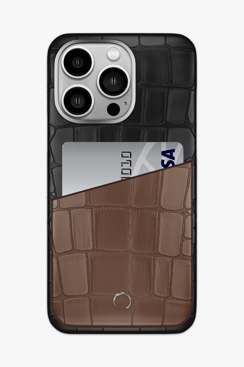 Alligator Pocket Case for iPhone 16 Pro Max - Black / Cocoa - zollofrance