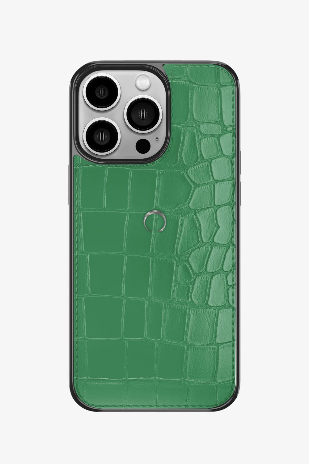 Alligator Sports Case for iPhone 16 Pro - Stainless Steel / Green Emerald - zollofrance