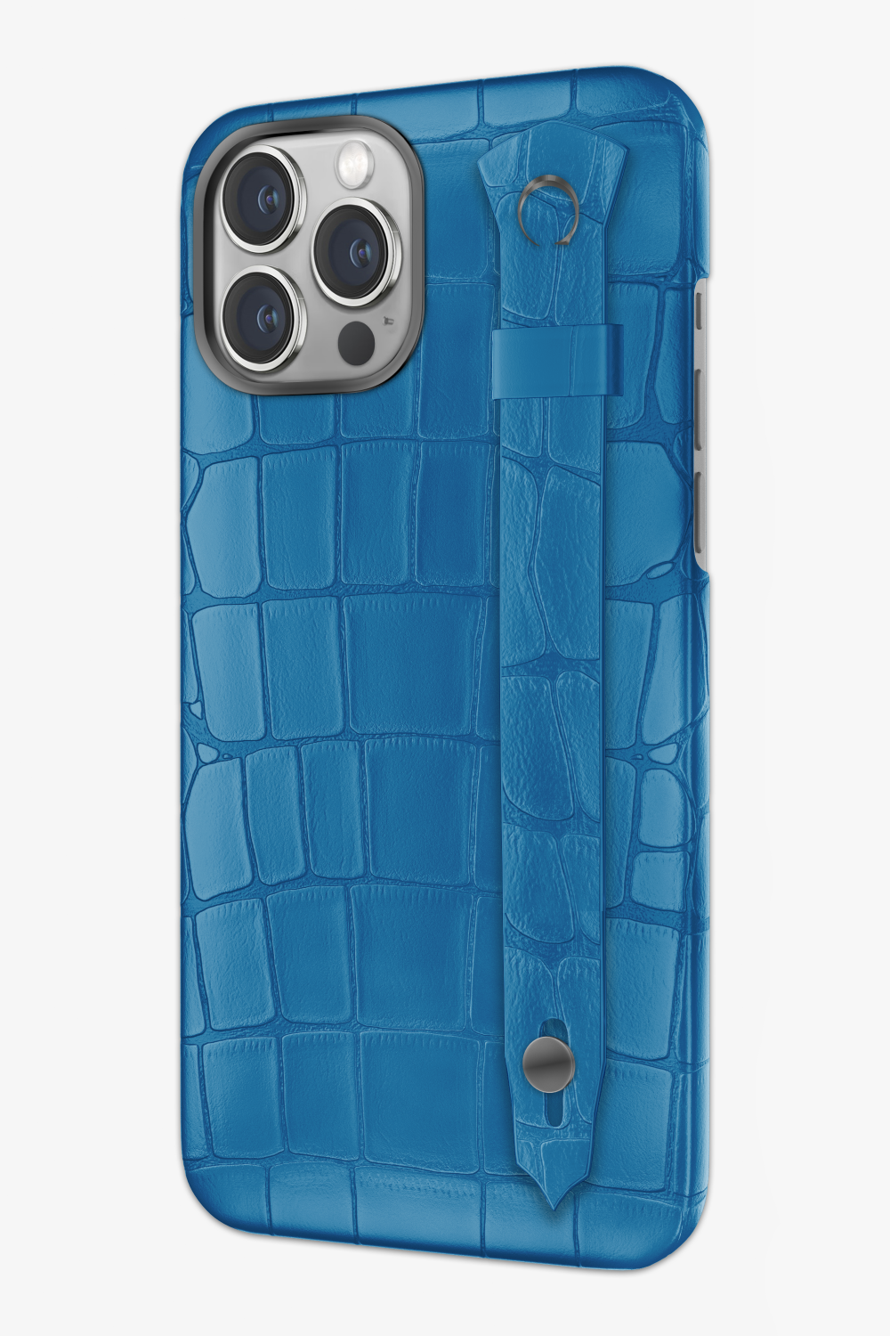 Blue Lagoon Alligator Strap Case for iPhone 16 Pro Max - Blue Lagoon Alligator Strap Case for iPhone 16 Pro Max - zollofrance