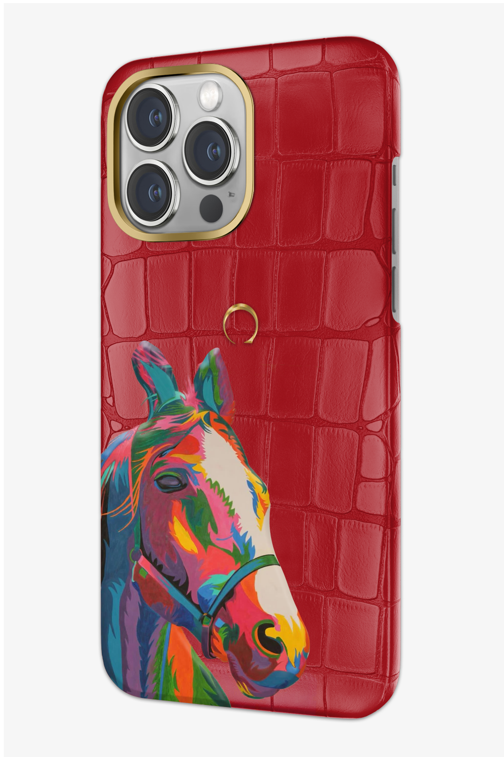 Horse Painting Red Alligator Case for iPhone 15 Series - Horse Painting Red Alligator Case for iPhone 15 Series - zollofrance