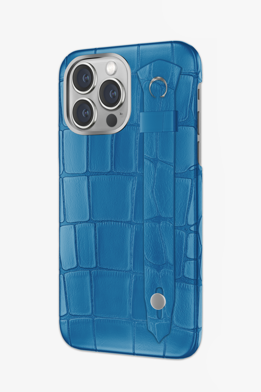 Blue Lagoon Alligator Strap Case for iPhone 16 Pro - Blue Lagoon Alligator Strap Case for iPhone 16 Pro - zollofrance