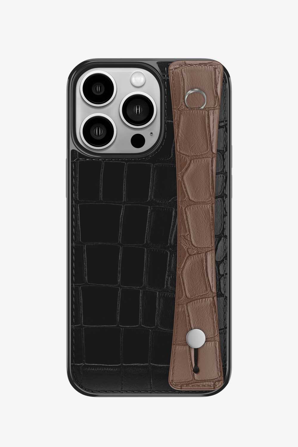 Alligator Sports Strap Case for iPhone 16 Pro - Black / Cocoa - zollofrance