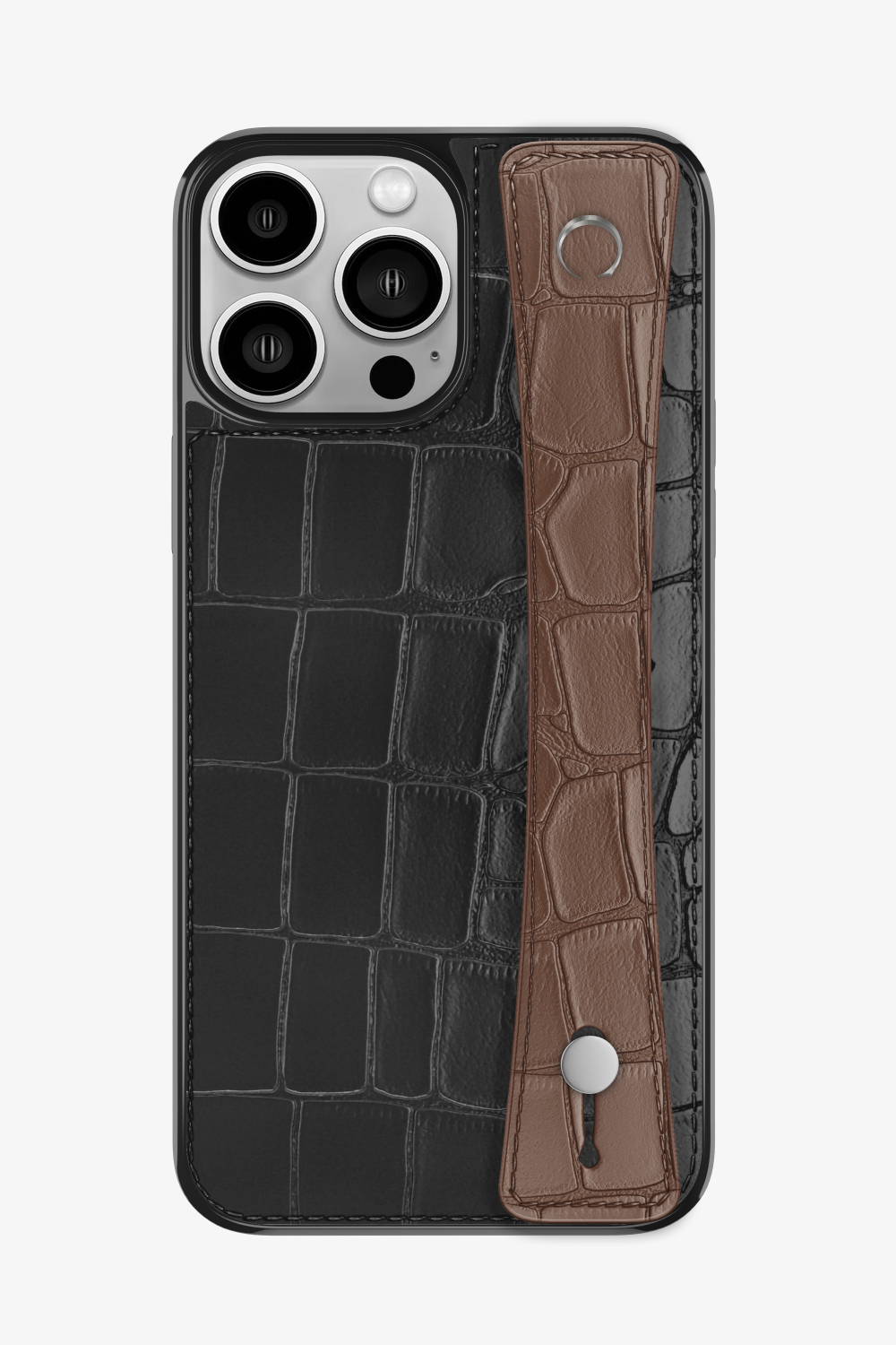 Alligator Sports Strap Case for iPhone 16 Pro Max - Black / Cocoa - zollofrance