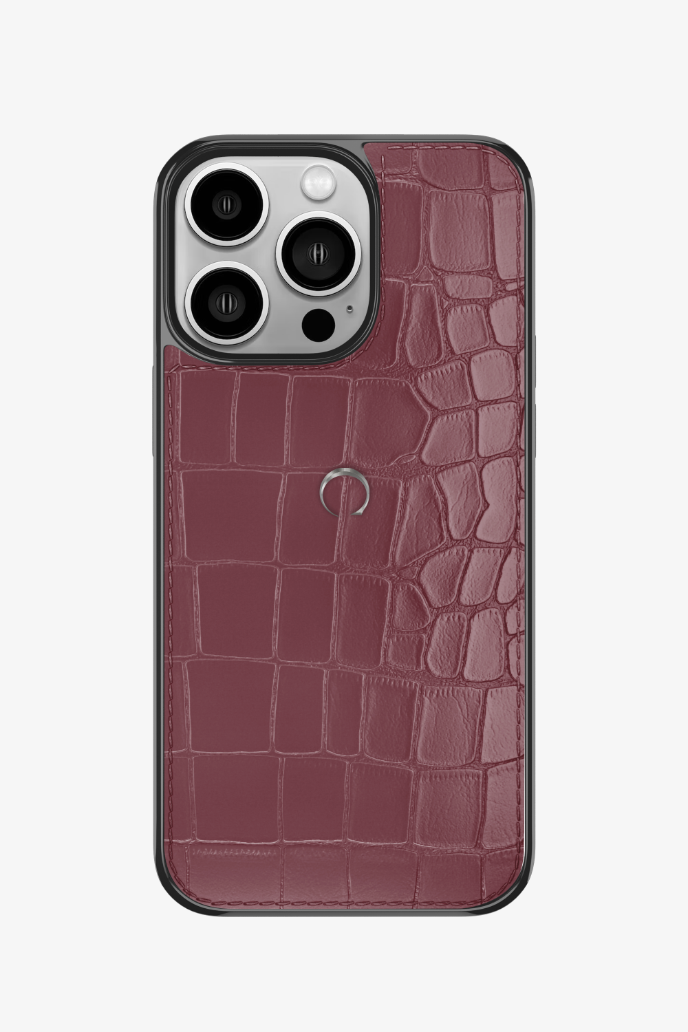 Alligator Sports Case for iPhone 16 Pro - Stainless Steel / Burgundy - zollofrance