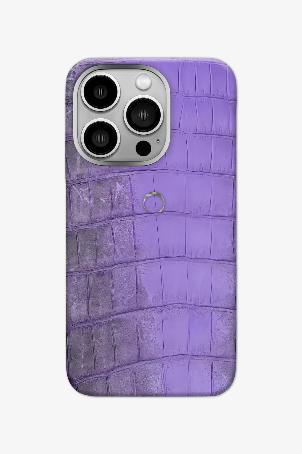 Deep Lilac Himalayan Alligator Case for iPhone 16 Pro - Stainless Steel / Deep Lilac - zollofrance