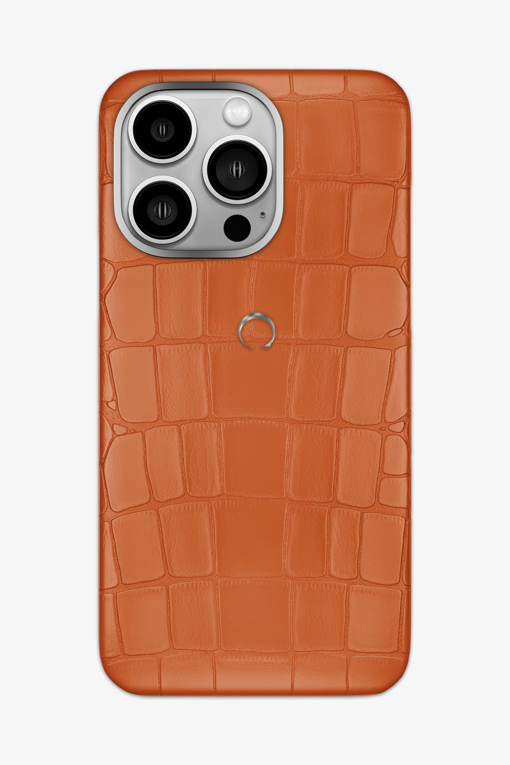 Orange Alligator Case for iPhone 15 Series - 15 Pro Max / Stainless Steel - zollofrance