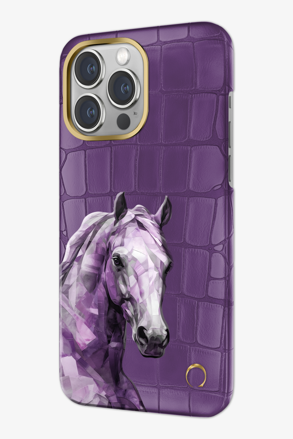 Horse Painting Purple Alligator Case for iPhone 15 Series - Horse Painting Purple Alligator Case for iPhone 15 Series - zollofrance