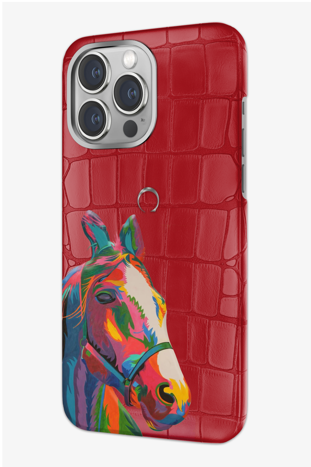 Horse Painting Red Alligator Case for iPhone 15 Series - Horse Painting Red Alligator Case for iPhone 15 Series - zollofrance