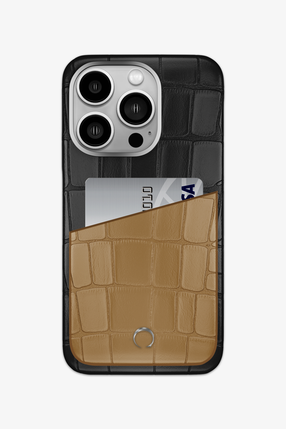 Alligator Pocket Case for iPhone 16 Pro - Black / Latte - zollofrance