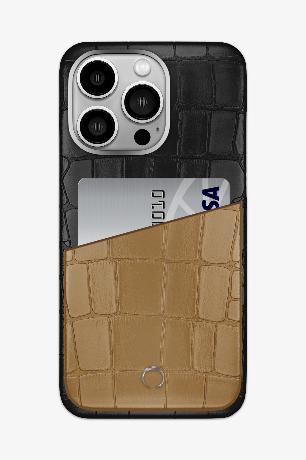 Alligator Pocket Case for iPhone 16 Pro Max - Black / Latte - zollofrance