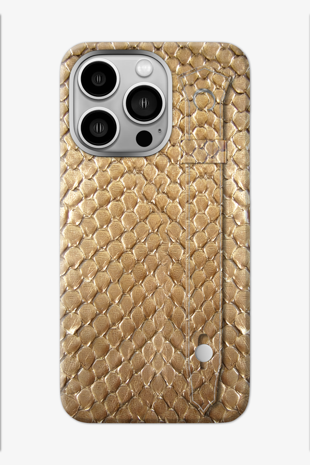 Gold Python Strap Case for iPhone 14 Series - 14 Pro Max / Stainless Steel - zollofrance