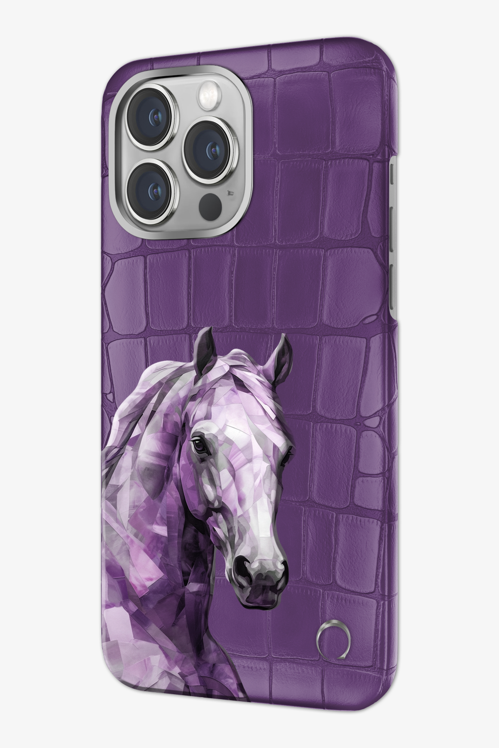 Horse Painting Purple Alligator Case for iPhone 16 Series - Horse Painting Purple Alligator Case for iPhone 16 Series - zollofrance