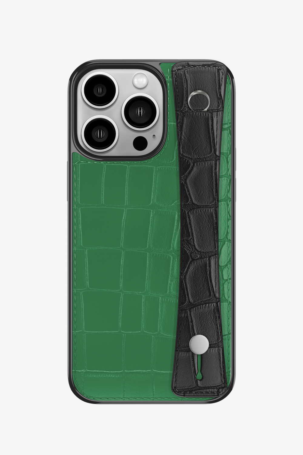 Alligator Sports Strap Case for iPhone 16 Pro - Green Emerald / Black - zollofrance