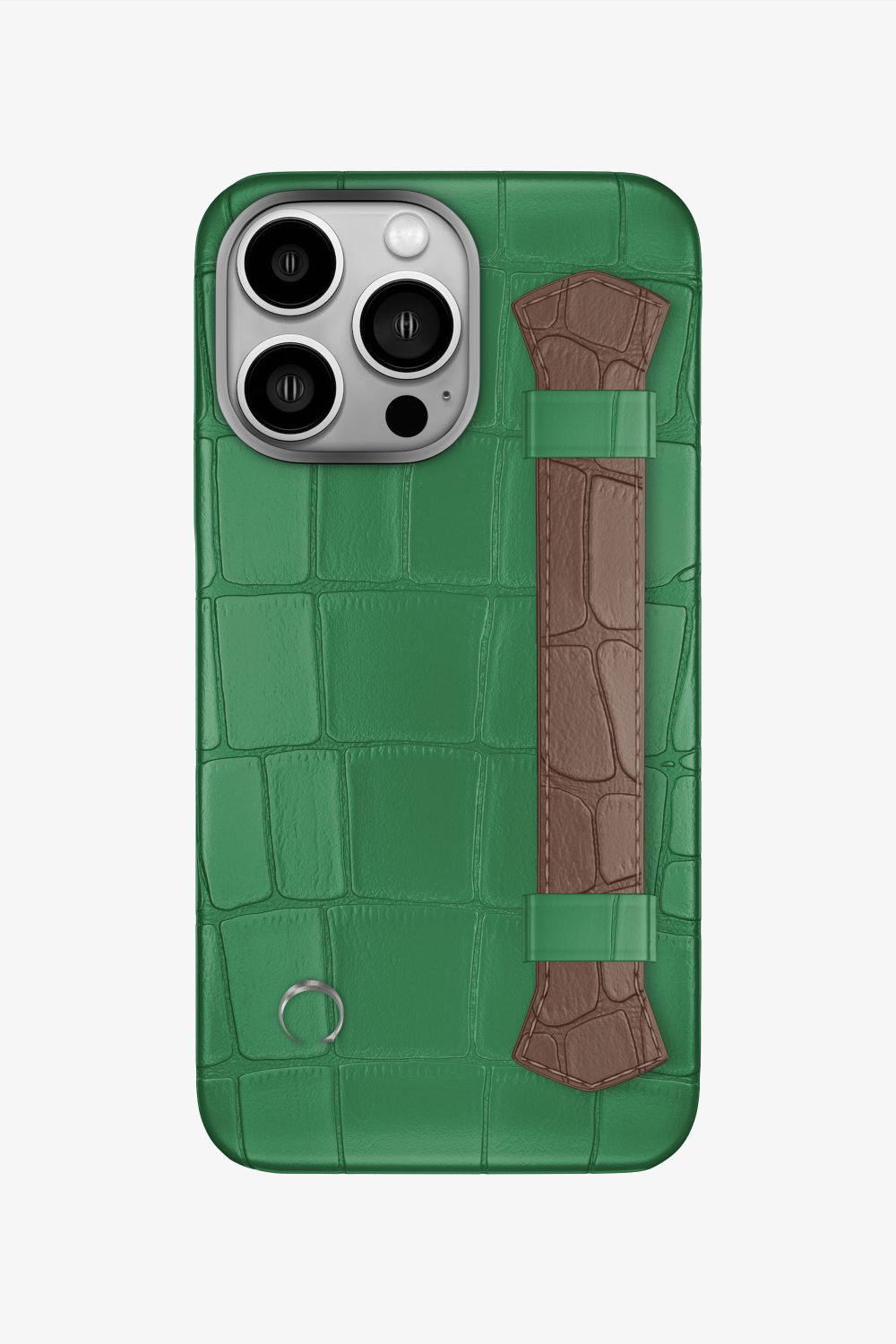 Double Headed Alligator Strap Case for iPhone 16 Pro - Green Emerald / Cocoa - zollofrance