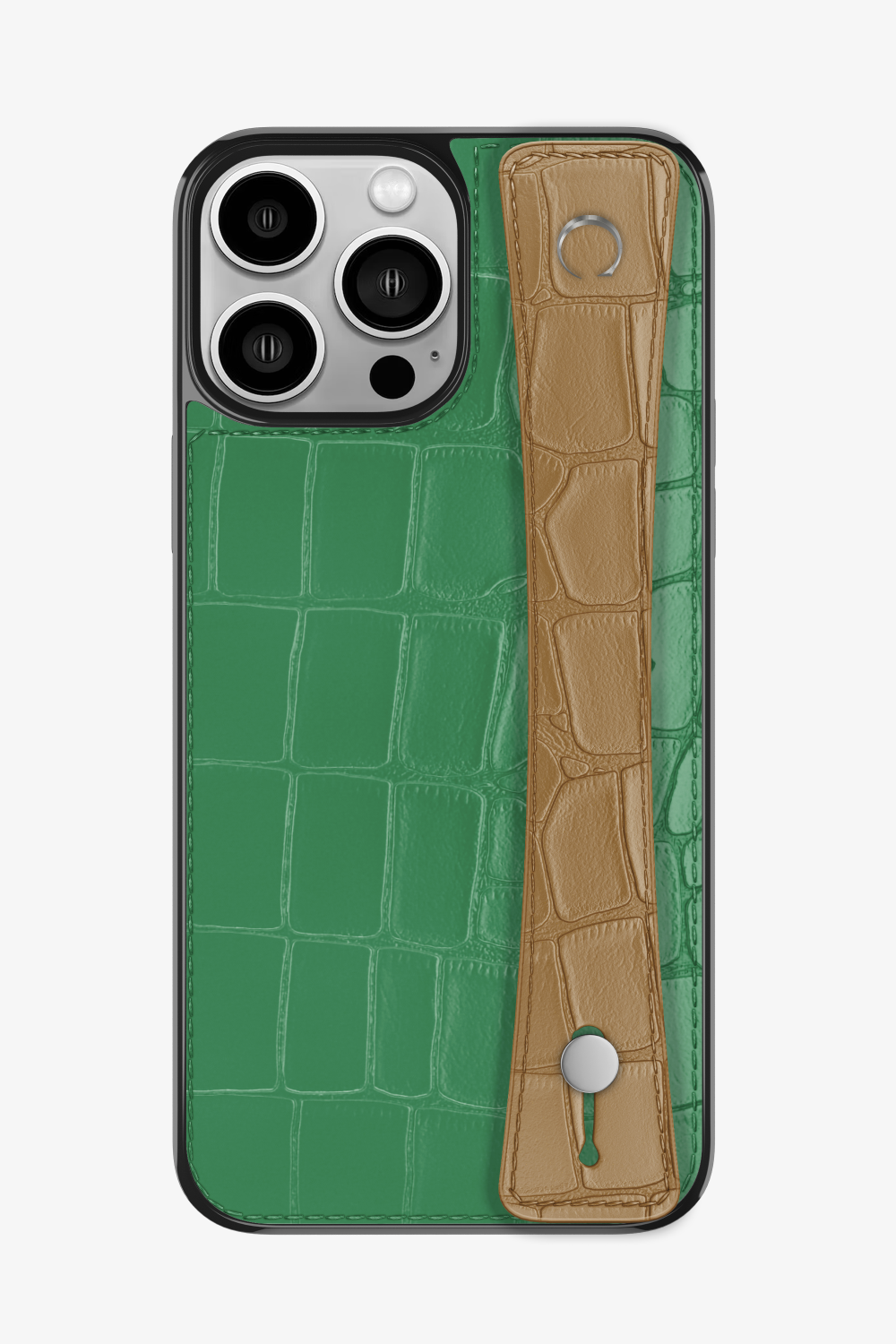 Alligator Sports Strap Case for iPhone 16 Pro Max - Green Emerald / Latte - zollofrance