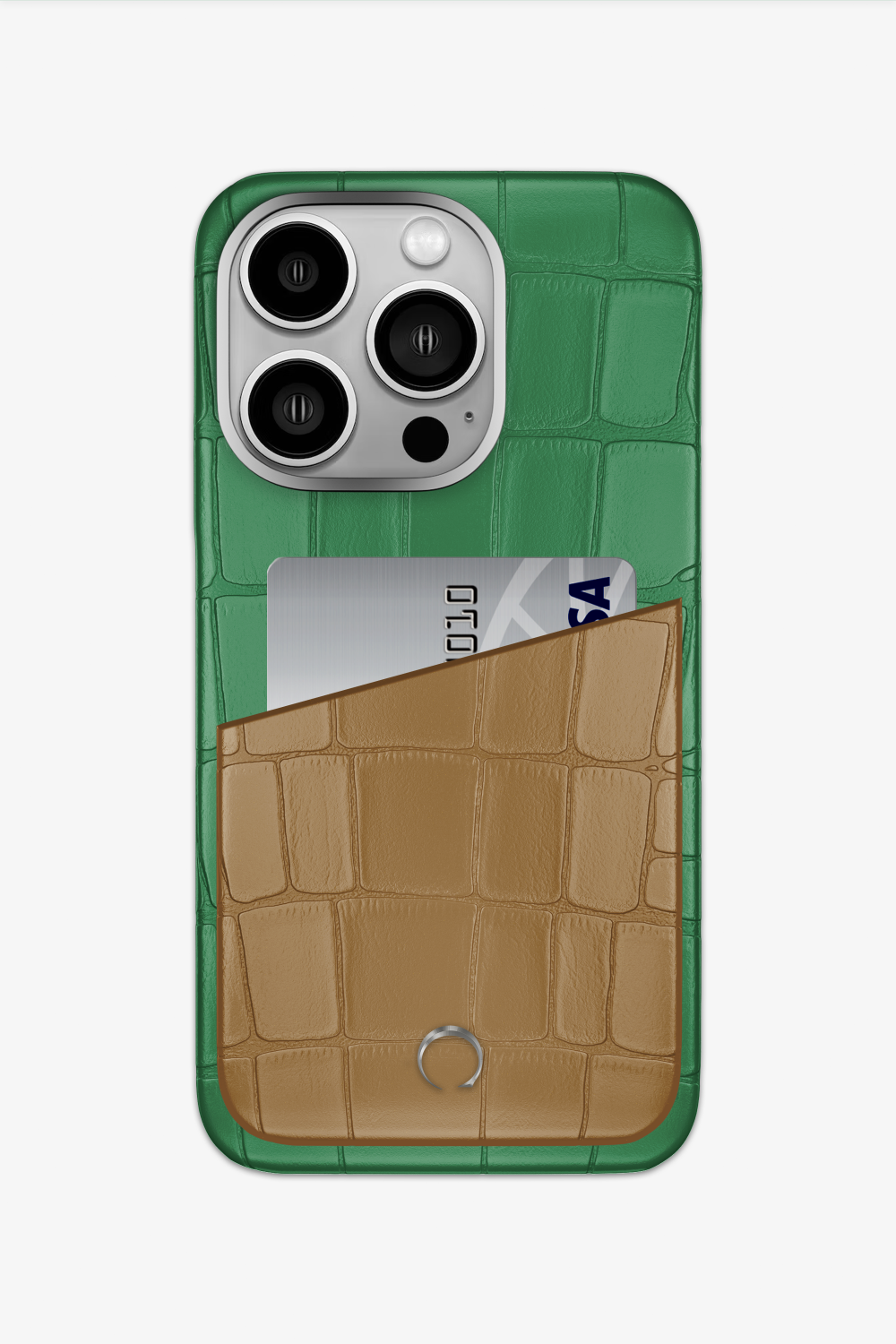 Alligator Pocket Case for iPhone 16 Pro - Green Emerald / Latte - zollofrance